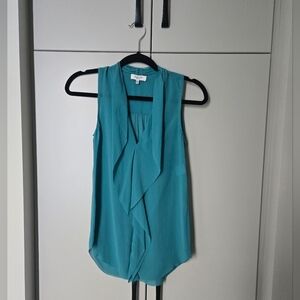 Babaton | Turquoise Ainsley Silk Blouse - Size XXXS